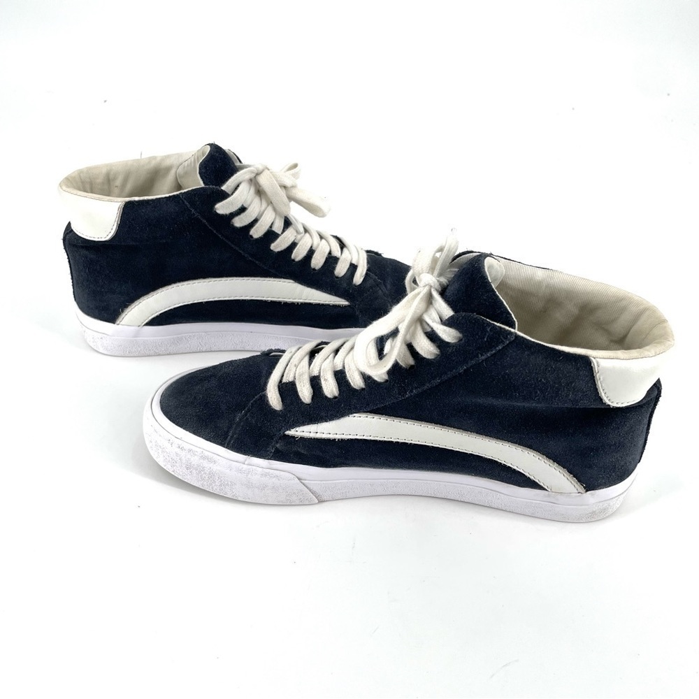 MADEWELL Sidewalk High-Top Sneakers in Suede Navy - Picture 5 of 9